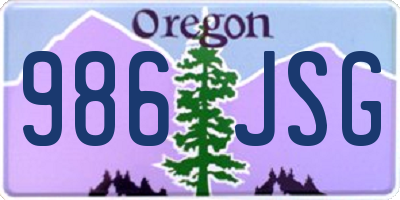 OR license plate 986JSG