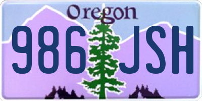 OR license plate 986JSH