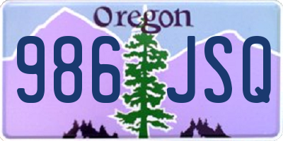 OR license plate 986JSQ