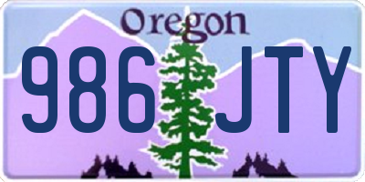 OR license plate 986JTY