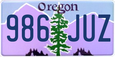 OR license plate 986JUZ