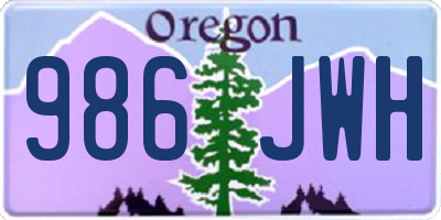 OR license plate 986JWH