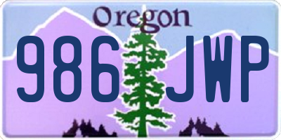 OR license plate 986JWP