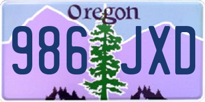 OR license plate 986JXD