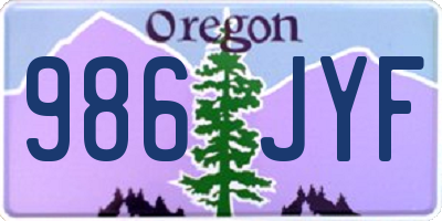 OR license plate 986JYF