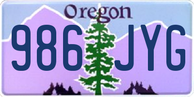 OR license plate 986JYG