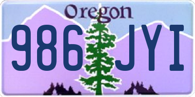 OR license plate 986JYI