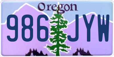 OR license plate 986JYW