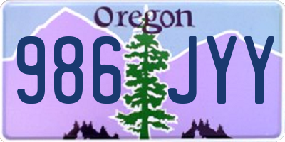 OR license plate 986JYY
