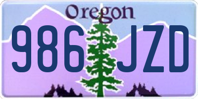 OR license plate 986JZD