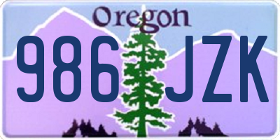 OR license plate 986JZK