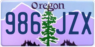 OR license plate 986JZX