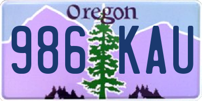 OR license plate 986KAU