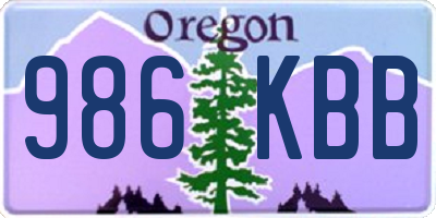 OR license plate 986KBB