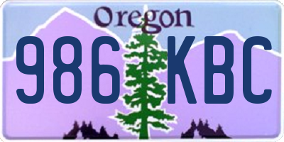 OR license plate 986KBC