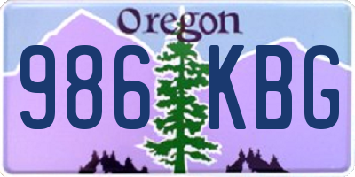 OR license plate 986KBG