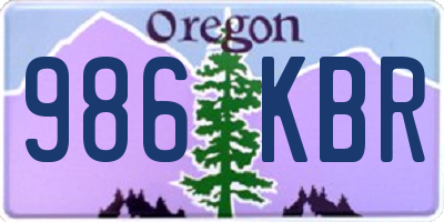 OR license plate 986KBR