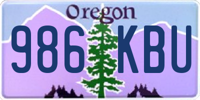OR license plate 986KBU