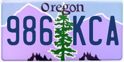 OR license plate 986KCA