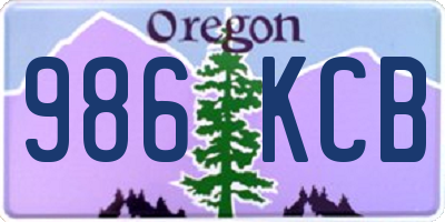 OR license plate 986KCB