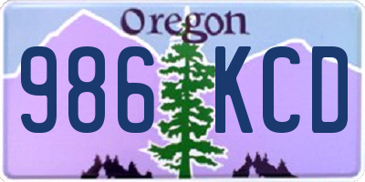 OR license plate 986KCD