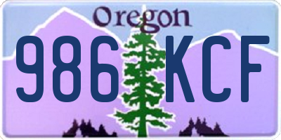 OR license plate 986KCF