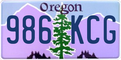 OR license plate 986KCG