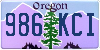OR license plate 986KCI
