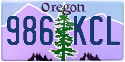 OR license plate 986KCL