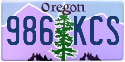 OR license plate 986KCS