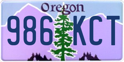 OR license plate 986KCT