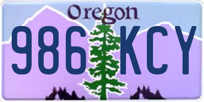 OR license plate 986KCY