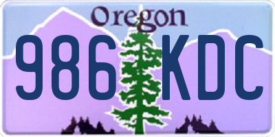 OR license plate 986KDC