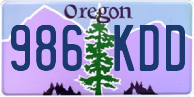 OR license plate 986KDD