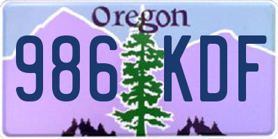 OR license plate 986KDF