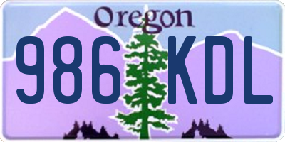 OR license plate 986KDL