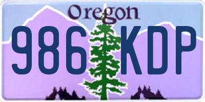 OR license plate 986KDP