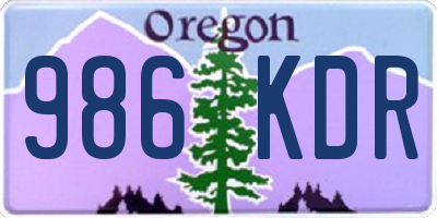 OR license plate 986KDR