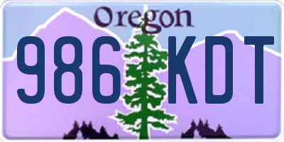 OR license plate 986KDT