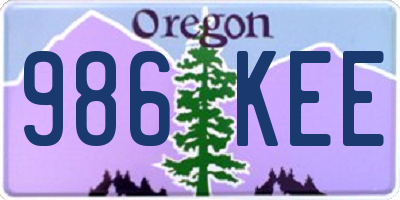 OR license plate 986KEE