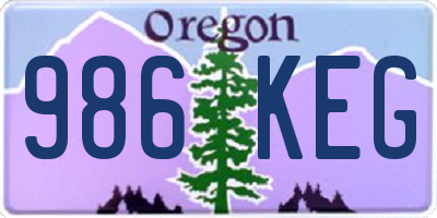OR license plate 986KEG