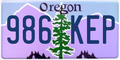 OR license plate 986KEP
