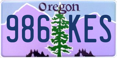 OR license plate 986KES