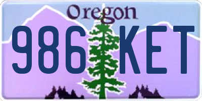 OR license plate 986KET
