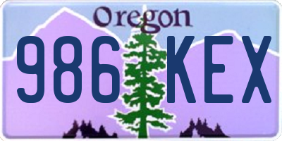 OR license plate 986KEX