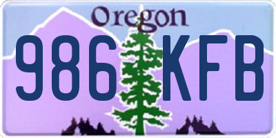 OR license plate 986KFB
