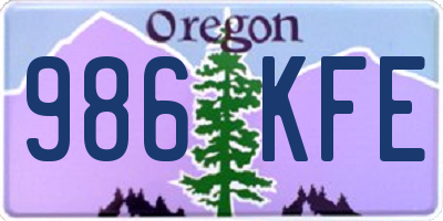 OR license plate 986KFE