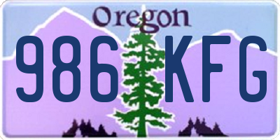 OR license plate 986KFG