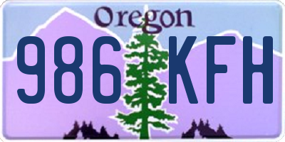 OR license plate 986KFH