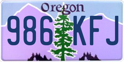 OR license plate 986KFJ